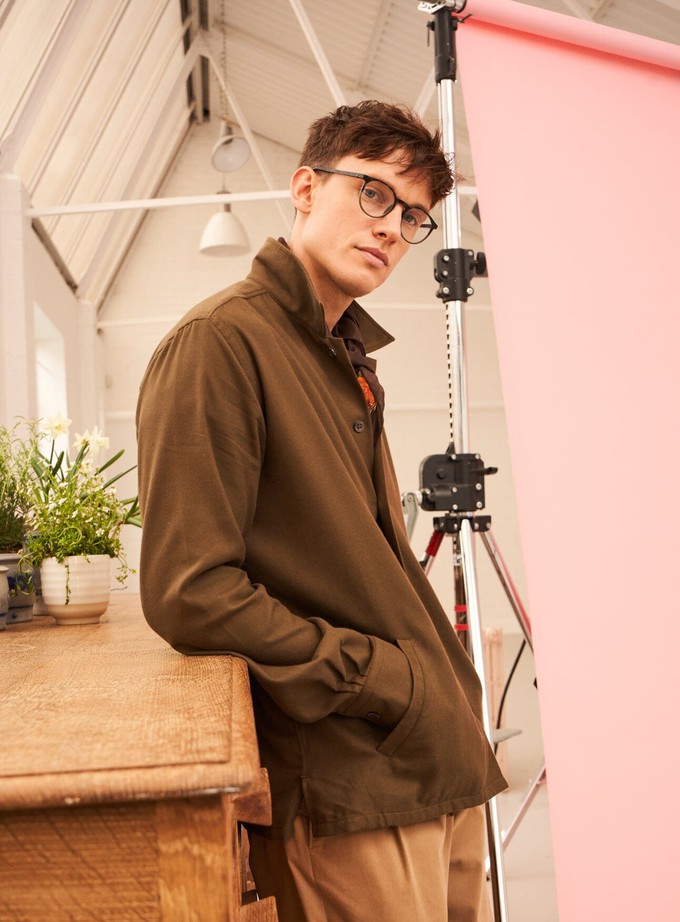 Regenerative Cotton Flannel Dorset Moss St James Overshirt from Neem London