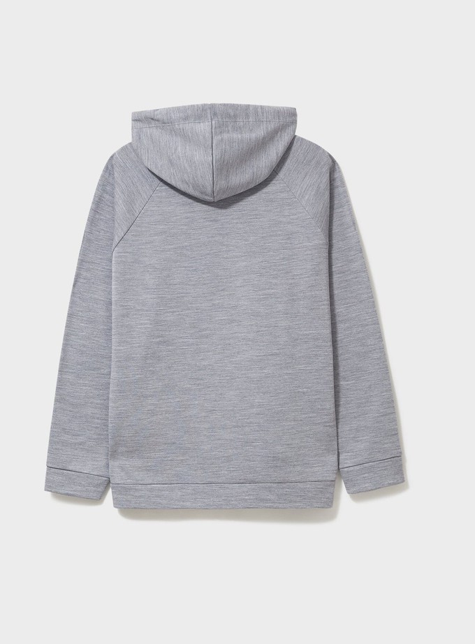 ZQ Merino Fleece Backed Silver Modern Hoodie from Neem London