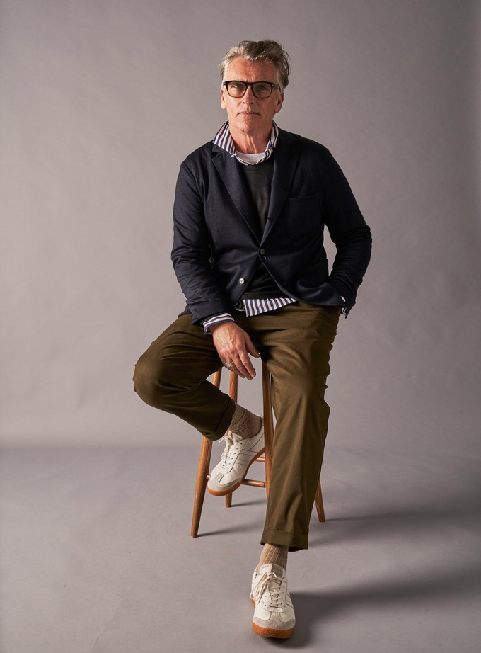 Organic Cotton Stretch Deep Neem Green Pleated Trouser from Neem London