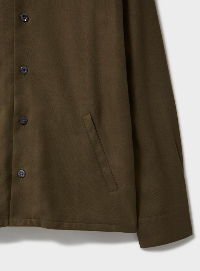 Regenerative Cotton Flannel Dorset Moss St James Overshirt from Neem London