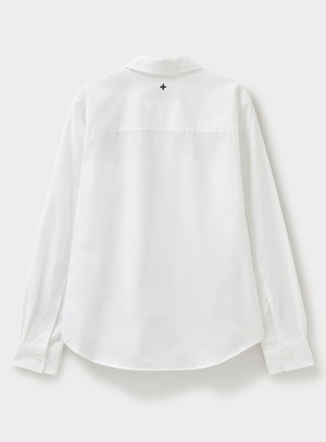 Recycled Italian White Oxford Modern Button-down Popover Shirt from Neem London