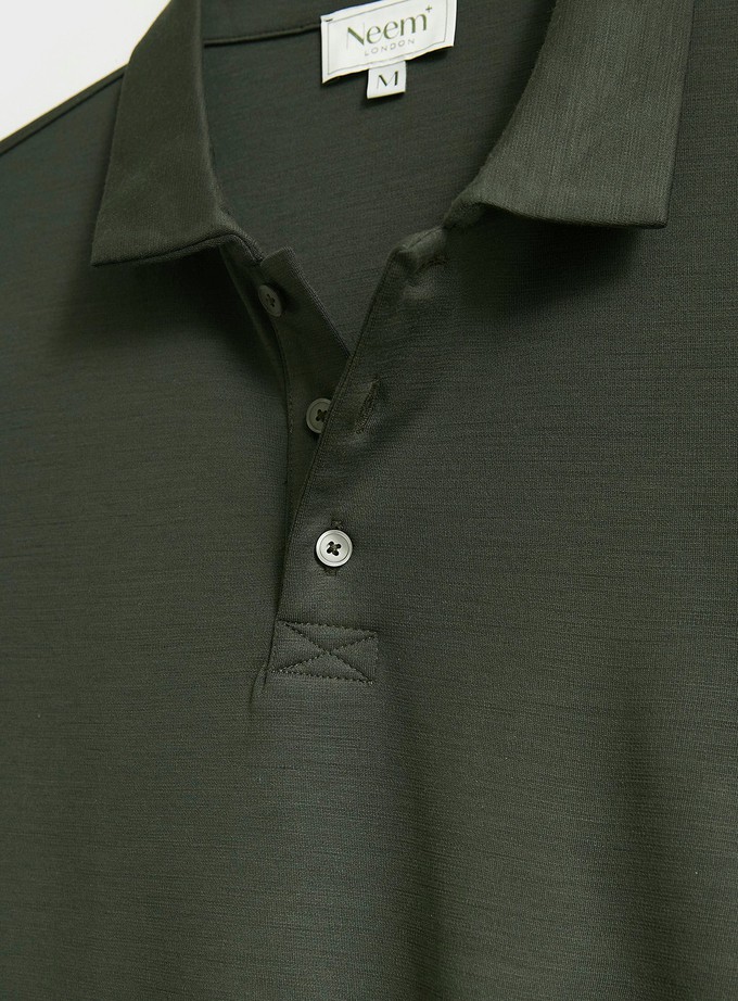 ZQ Merino Deep Neem Super 120s Stretch Polo from Neem London