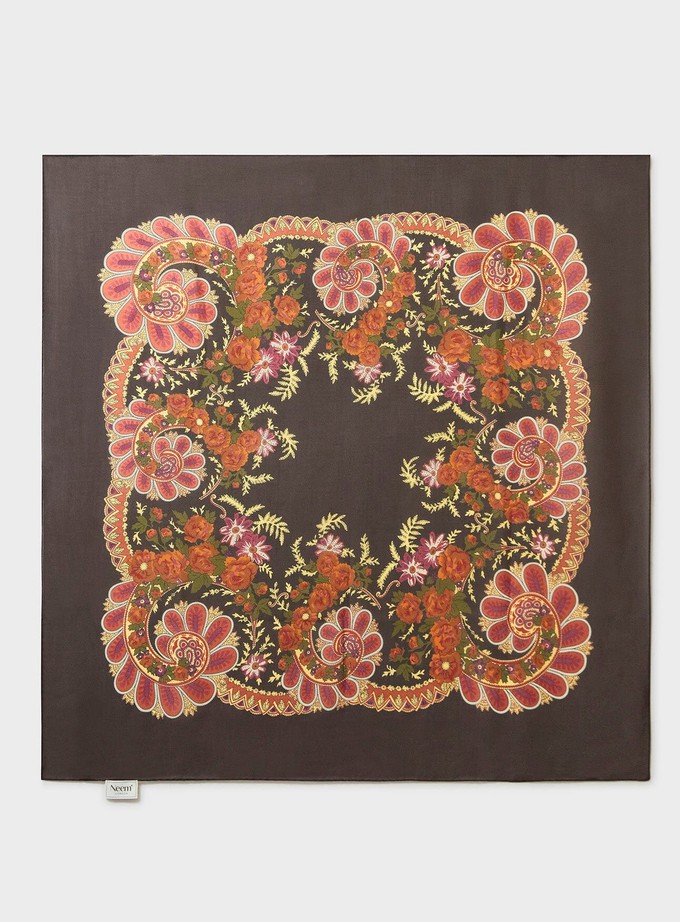 Biodegradable Italian Tencel Orange Paisley Neck Scarf from Neem London