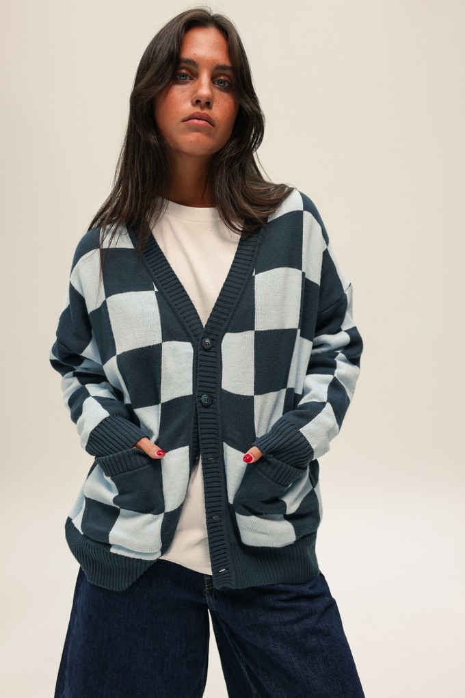 Checkered Blue Cardigan from NWHR