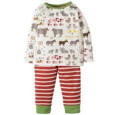 FRUGI Set met boerderijdierenshirt en streepjesbroek via Olifant en Muis