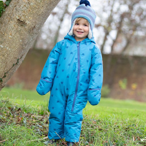 KITE Blauwe sneeuwpak van gerecycled materiaal met panters from Olifant en Muis