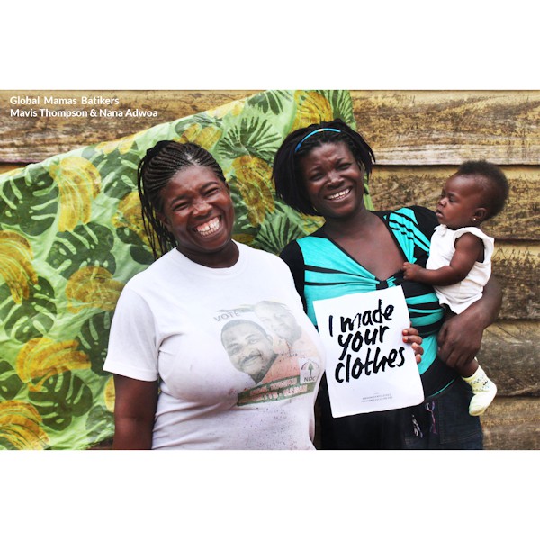 GLOBAL MAMAS Omkeerbare jurk van Afrikaanse batik in mosterdgeel en blauw from Olifant en Muis