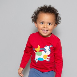 KITE Rood shirt met springende koe en kip from Olifant en Muis