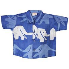 GLOBAL MAMAS Overhemd van Afrikaanse batik met olifanten van Olifant en Muis
