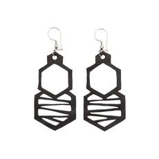 Honeycomb Handmade Rubber Earrings van Paguro Upcycle