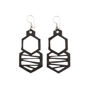 Honeycomb Handmade Rubber Earrings from Paguro Upcycle