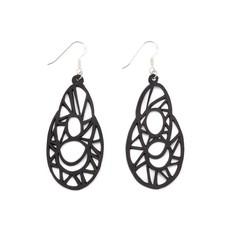 Stellar Recycle Rubber Teardrop Earrings van Paguro Upcycle