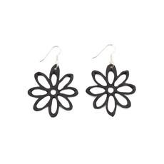 Dahlia Flower Recycled Rubber Earrings van Paguro Upcycle