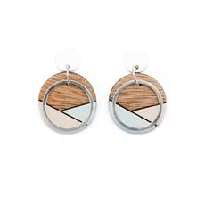 Conture Recycled Wood Silver Earrings (6 colours available) van Paguro Upcycle
