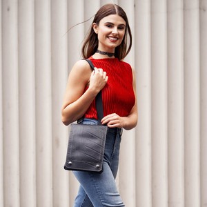 Spencer Recycled Rubber Vegan Crossbody Bag (3 Sizes Available) from Paguro Upcycle