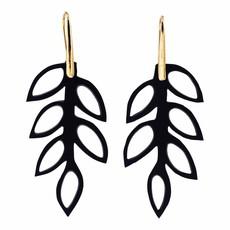 Evergreen Leaf Recycled Rubber Earrings van Paguro Upcycle