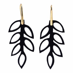 Evergreen Leaf Recycled Rubber Earrings from Paguro Upcycle