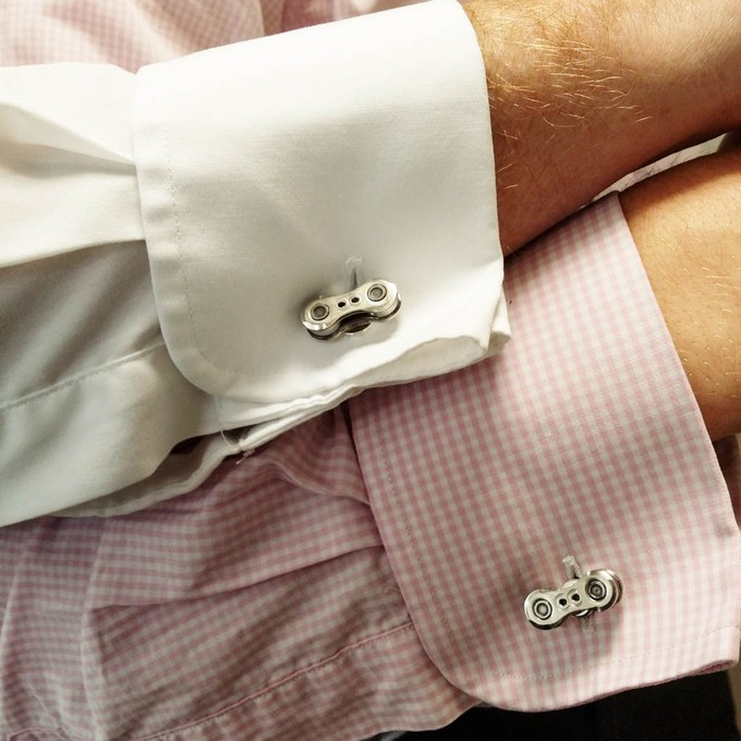 Recycled Bicycle Chain Cufflinks (3 Colours Available) from Paguro Upcycle