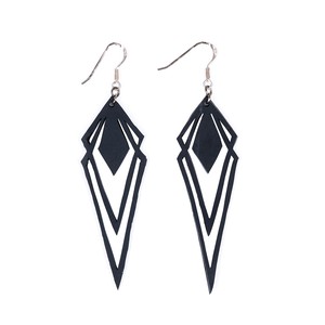 Kite Recycled Rubber Artistic Statement Earrings from Paguro Upcycle