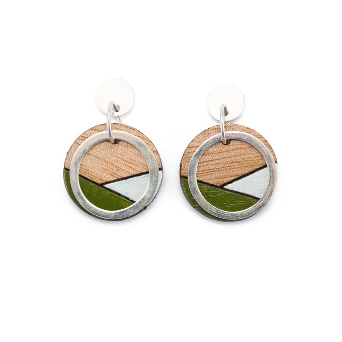 Conture Recycled Wood Silver Earrings (6 colours available) from Paguro Upcycle