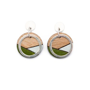 Conture Recycled Wood Silver Earrings (6 colours available) from Paguro Upcycle