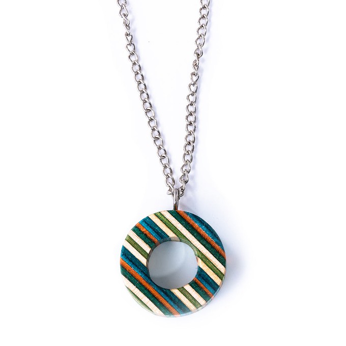 Donut Eco Friendly Recycled Skateboard Necklace from Paguro Upcycle
