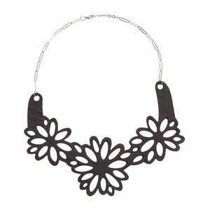 Dahlia Floral Upcycled Inner Tube Necklace from Paguro Upcycle