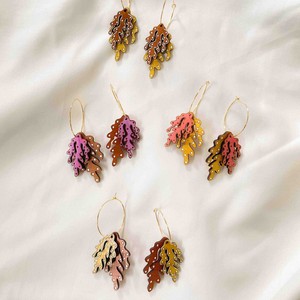 Coral Eco-friendly Recycled Wood & Gold Earrings from Paguro Upcycle