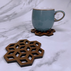 Cubix Geometric Upcycled Teak Wood Coasters - Set of 2 or 4 from Paguro Upcycle