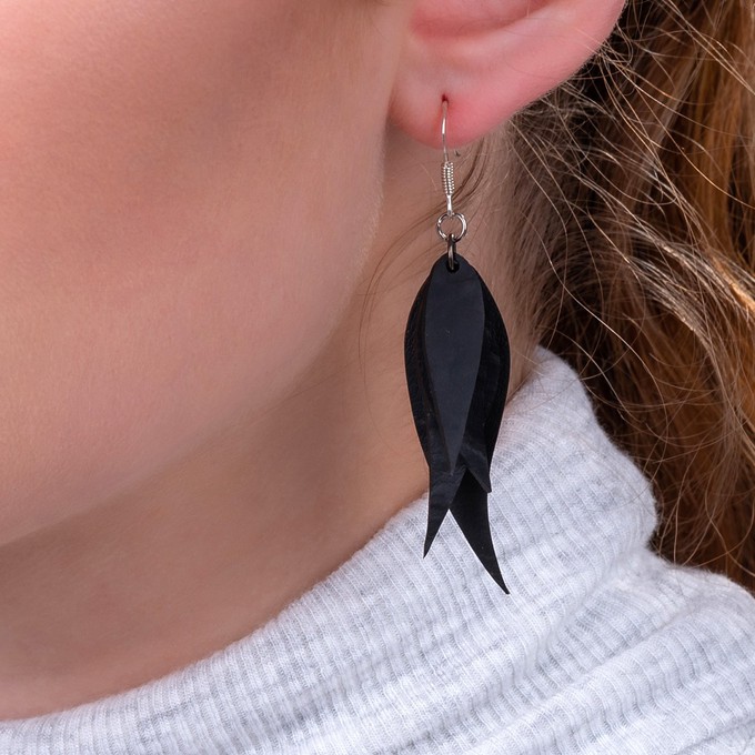 Flake Recycled Rubber Earrings from Paguro Upcycle