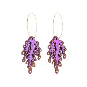 Coral Eco-friendly Recycled Wood & Gold Earrings from Paguro Upcycle