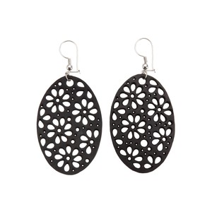 Seraphine (II) Recycled Rubber Oval Earrings from Paguro Upcycle Seraphine (II) Recycled Rubber Oval Earrings from Paguro Upcycle