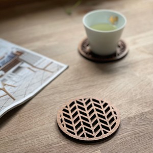 Japanese Patterns Upcycled Teak Wood Coasters - Individual / Set of 4 from Paguro Upcycle
