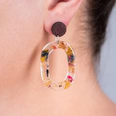 Opal Statement Recycled Skateboard & Resin Earrings via Paguro Upcycle