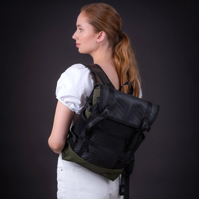 Colonel Vegan Water Resistant Backpack with Laptop Compartment from Paguro Upcycle