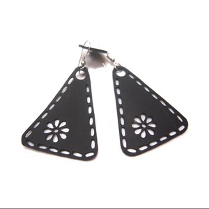 Unique Recycled Rubber Triangle Earrings from Paguro Upcycle