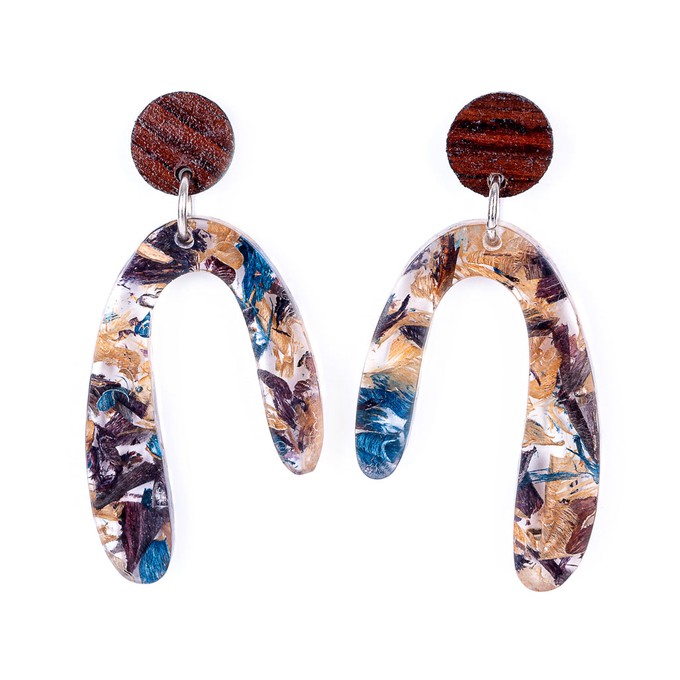 Aspen U Shaped Statement Resin Earrings from Paguro Upcycle
