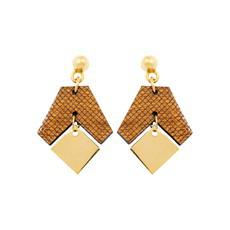 Cacah Gori Recycled Wood Earrings via Paguro Upcycle