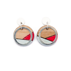 Conture Recycled Wood Silver Earrings (6 colours available) from Paguro Upcycle