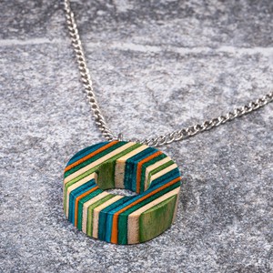 Donut Eco Friendly Recycled Skateboard Necklace from Paguro Upcycle
