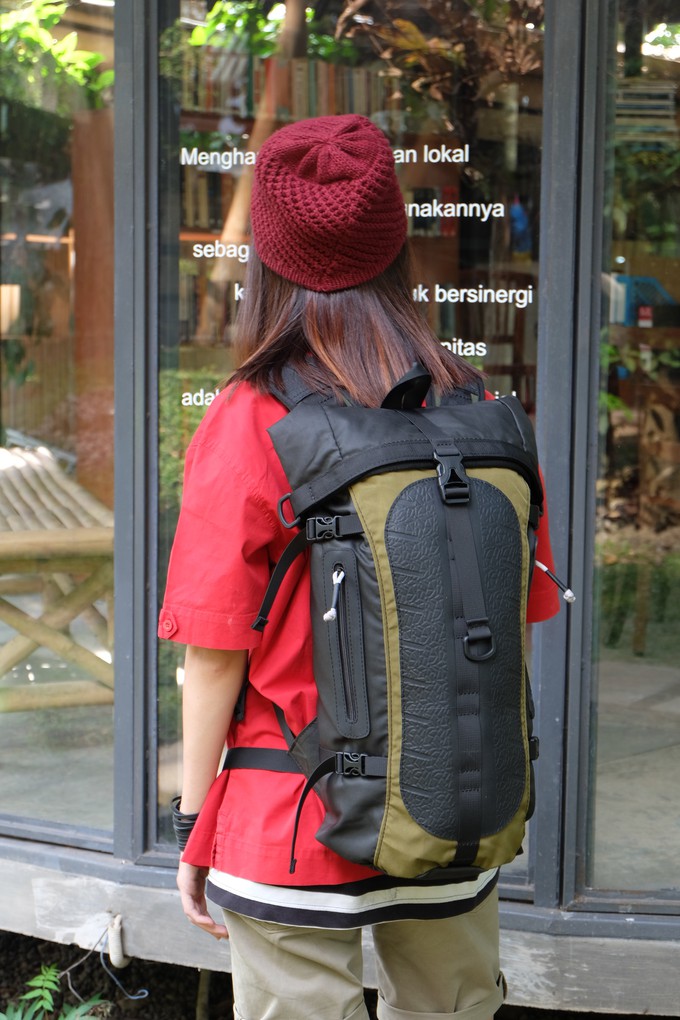 Soldier Water Resistant Vegan Backpack with Laptop Compartment from Paguro Upcycle