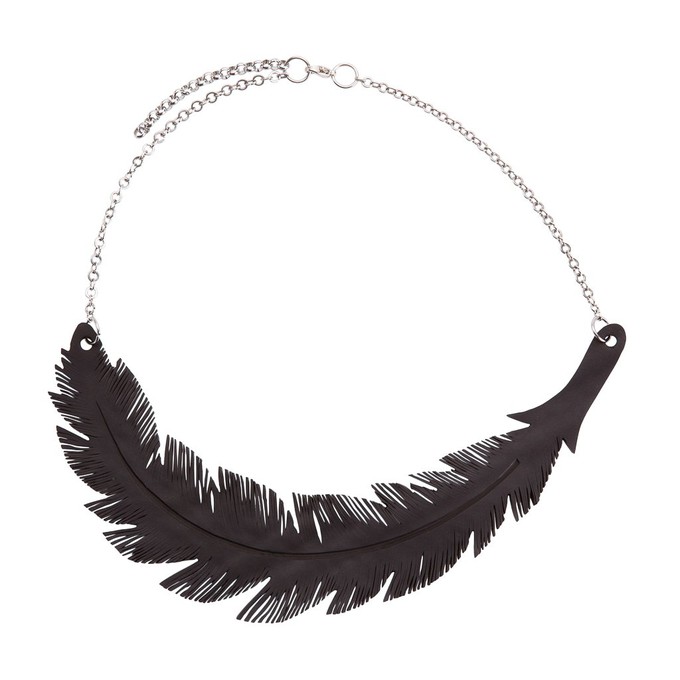 Angel Inner Tube Feather Necklace from Paguro Upcycle