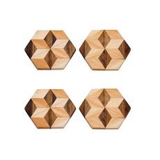 Handmade Hexagon Wooden Coasters (Set of 2 or 4) van Paguro Upcycle