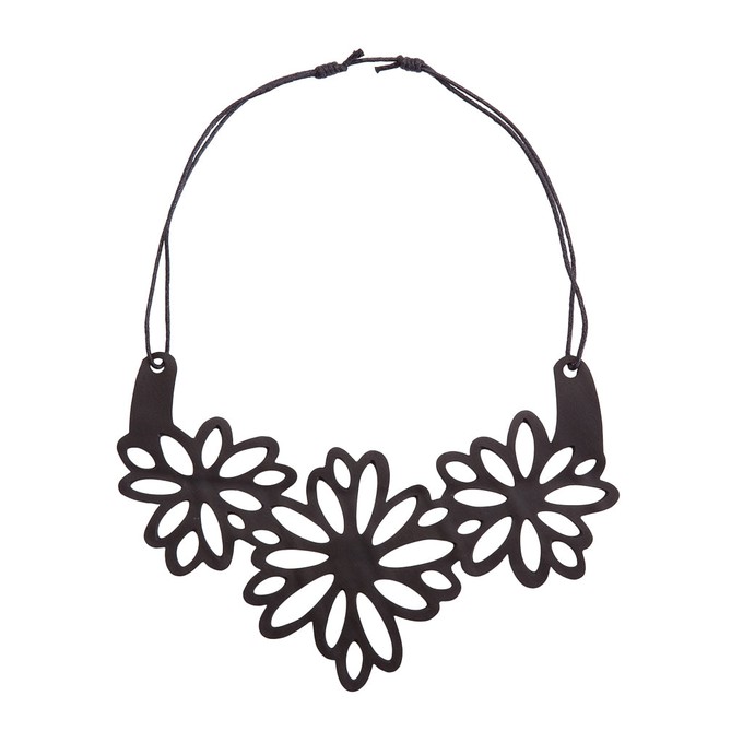 Dahlia Floral Upcycled Inner Tube Necklace from Paguro Upcycle