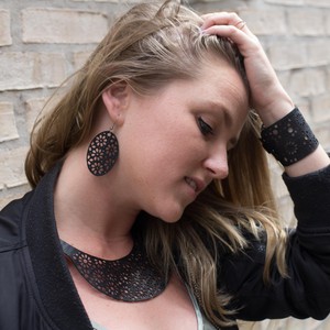 Seraphine (II) Recycled Rubber Oval Earrings from Paguro Upcycle Seraphine (II) Recycled Rubber Oval Earrings from Paguro Upcycle