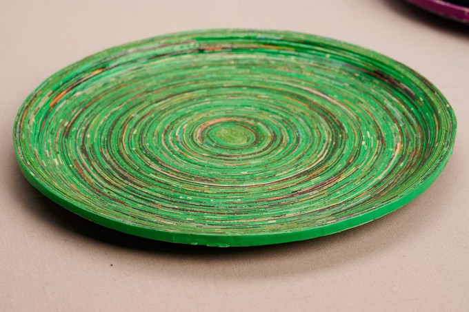 Afrikanischer Teller aus Recyclingpapier "Kampala L" from PEARLS OF AFRICA