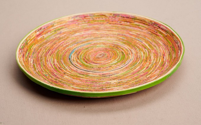 Afrikanischer Teller aus Recyclingpapier "Kampala L" from PEARLS OF AFRICA