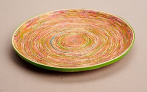 Afrikanischer Teller aus Recyclingpapier "Kampala L" from PEARLS OF AFRICA