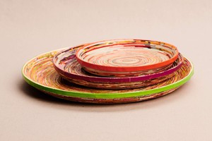 Afrikanischer Teller aus Recyclingpapier "Kampala L" from PEARLS OF AFRICA