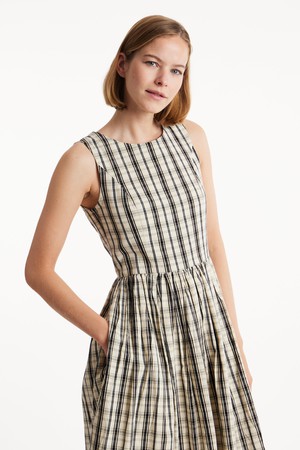 Malin Checked Dress in Black check from People Tree